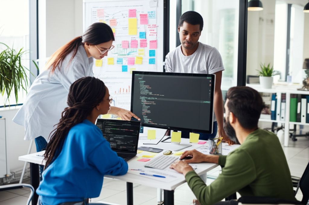 Team of developers collaborating